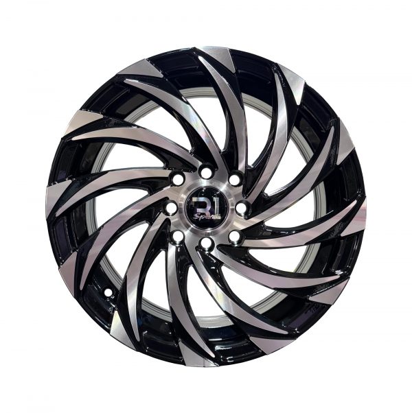 Rines r15x6.5 4x100 4x114.3 10702 R1 Black Machine Face