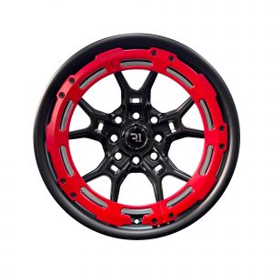 Rines r15x7/8 4x100 4x114.3 1840A R1 Mate Black Ring Red Progresivos