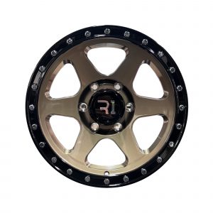 Rines r16x8 6x139.7 L2016 R1 Mate Bronze Lip Black Chrome Rivets