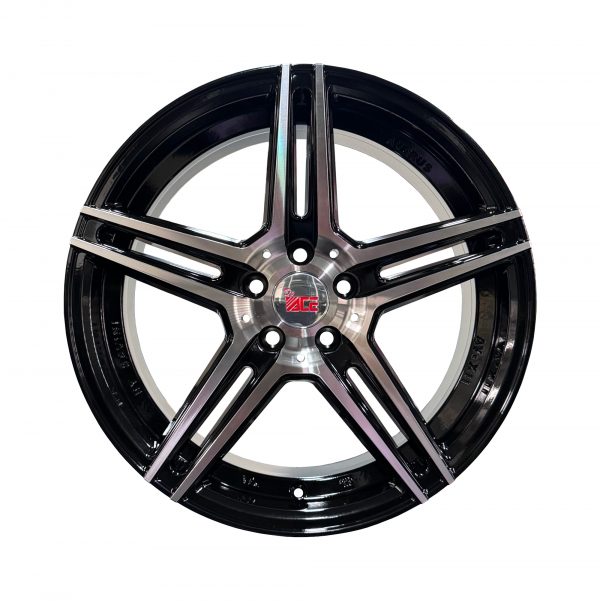 Rines r17x8 5x100 H567 ACE Black Polished