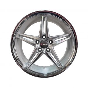 Rines r18x8.5/9.5 5x112 5x114.3 RT5599 Renntech Machine Silver Progresivos