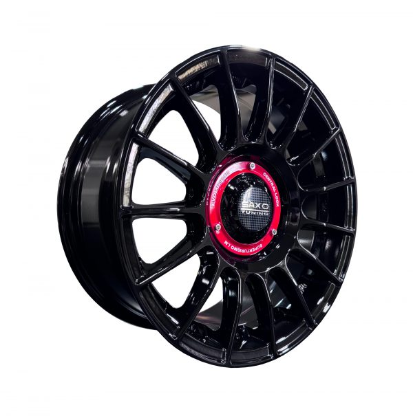 Rines r15x7 4x100 4x114.3 2259 Saxo Gloss Black - Imagen 2