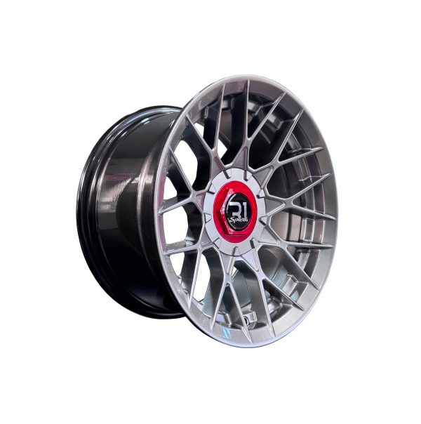 Rines r15x8 4x100 4x114.3 T1086 R1 Black Machine Lip - Imagen 2