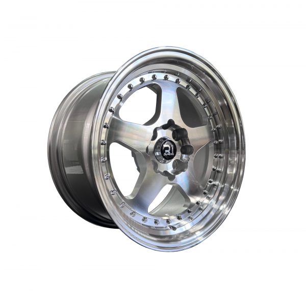 Rines r15x8 4x100 4x114.3 580 R1 Silver Machine Rivet - Imagen 2