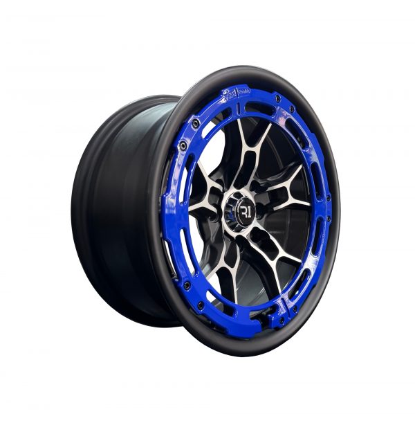Rines r15x7/8 4×100 4×114.3 1840A R1 Mate Black Ring Blue Progresivos - Imagen 2