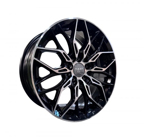 Rines r16x7 5x100 5x112 5x114.3 D2853 Saxo Black Polished - Imagen 2
