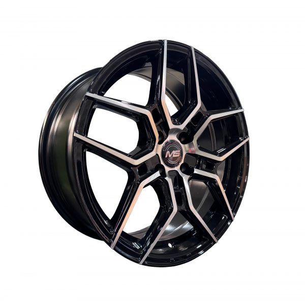 Rines r17x7.5 4x100 E7057 Motor Sports Black Machine Face - Imagen 2