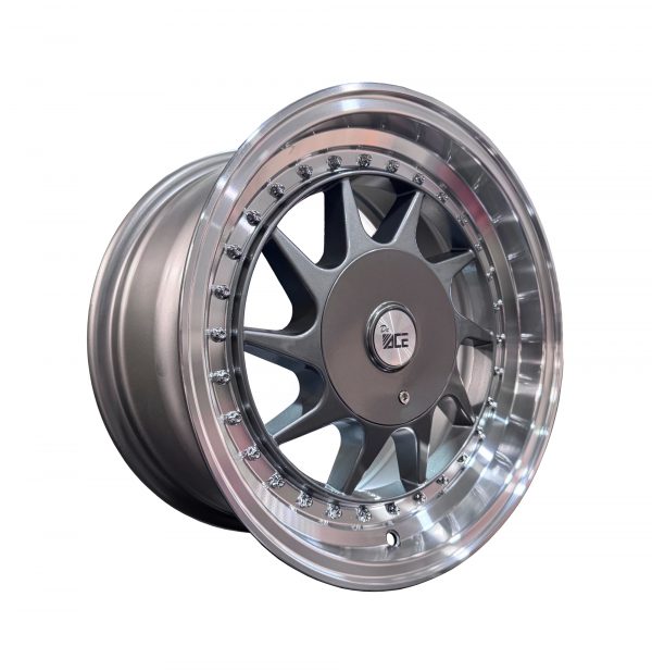 Rines r15x7.5 4x100 4x114.3 384 ACE Gun Metal Lip Polish - Imagen 2