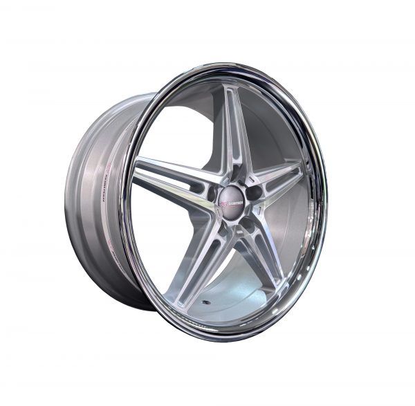 Rines r18x8.5/9.5 5x112 5x114.3 RT5599 Renntech Machine Silver Progresivos - Imagen 2