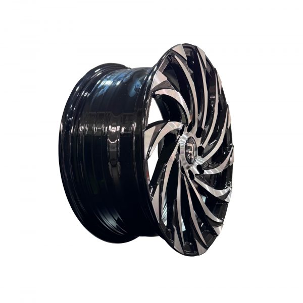 Rines r15x6.5 4x100 4x114.3 10702 R1 Black Machine Face - Imagen 3