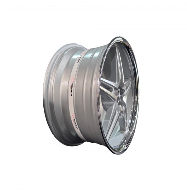 Rines r18x8.5/9.5 5x112 5x114.3 RT5599 Renntech Machine Silver Progresivos - Imagen 3