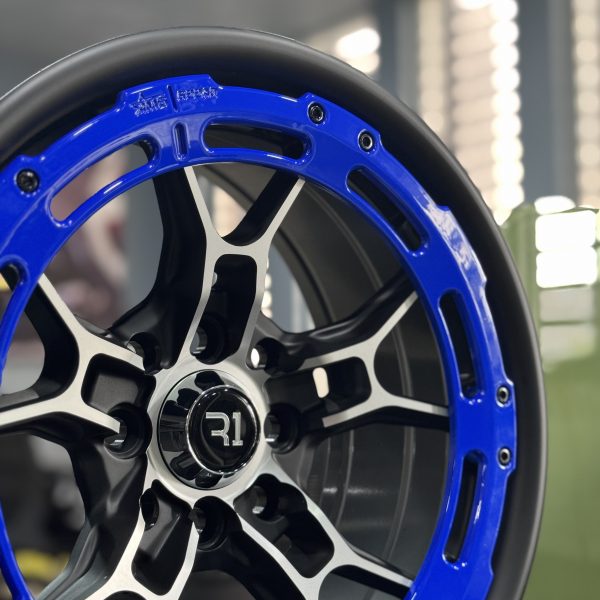 Rines r15x7/8 4×100 4×114.3 1840A R1 Mate Black Ring Blue Progresivos - Imagen 5