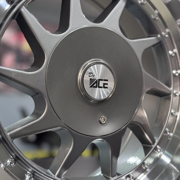 Rines r15x7.5 4x100 4x114.3 384 ACE Gun Metal Lip Polish - Imagen 5