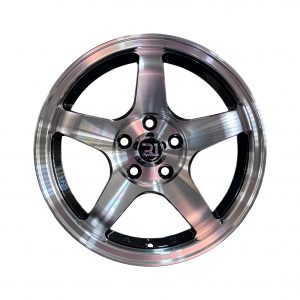 Rines r15x7 5x100 5958F R1 Black Machine Face