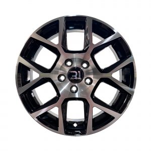 Rines r15x7 5x100 557 R1 Black Machine Face