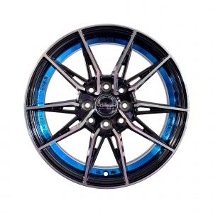 Rines r15x6.5 4×100 4×114.3 RGW06 R1 Machine Black Blue Undercut