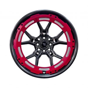 Rines r17x8.5 4x100 4x114.3 QC1840A R1 Hyper Black Red Ring